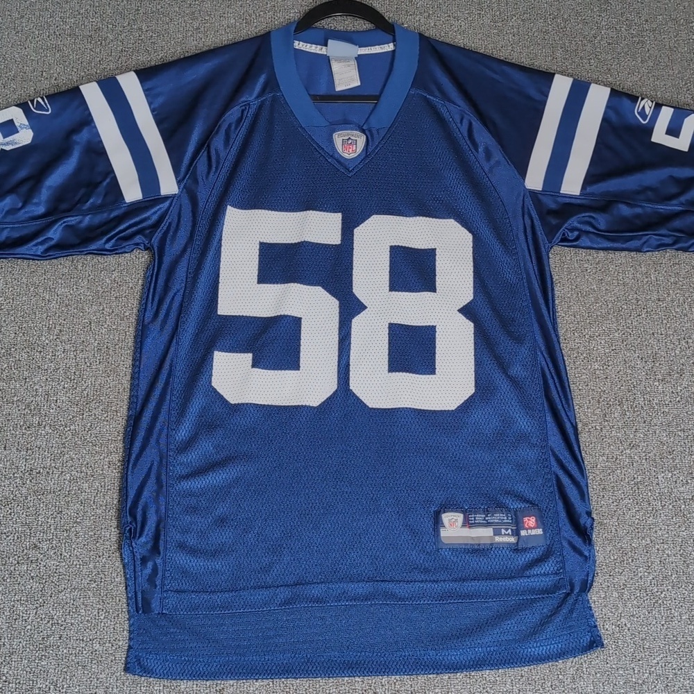 Vintage Reebok Indianapolis Colts Gary Brackett Jersey Size Medium in Blue NFL